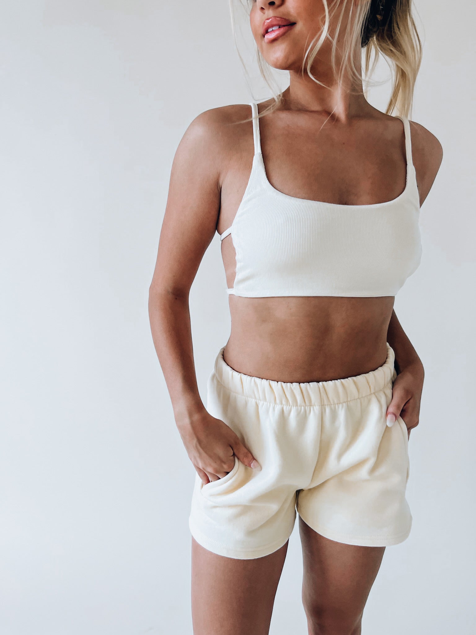 RESTOCKED :Moody Shorts Set In Cream