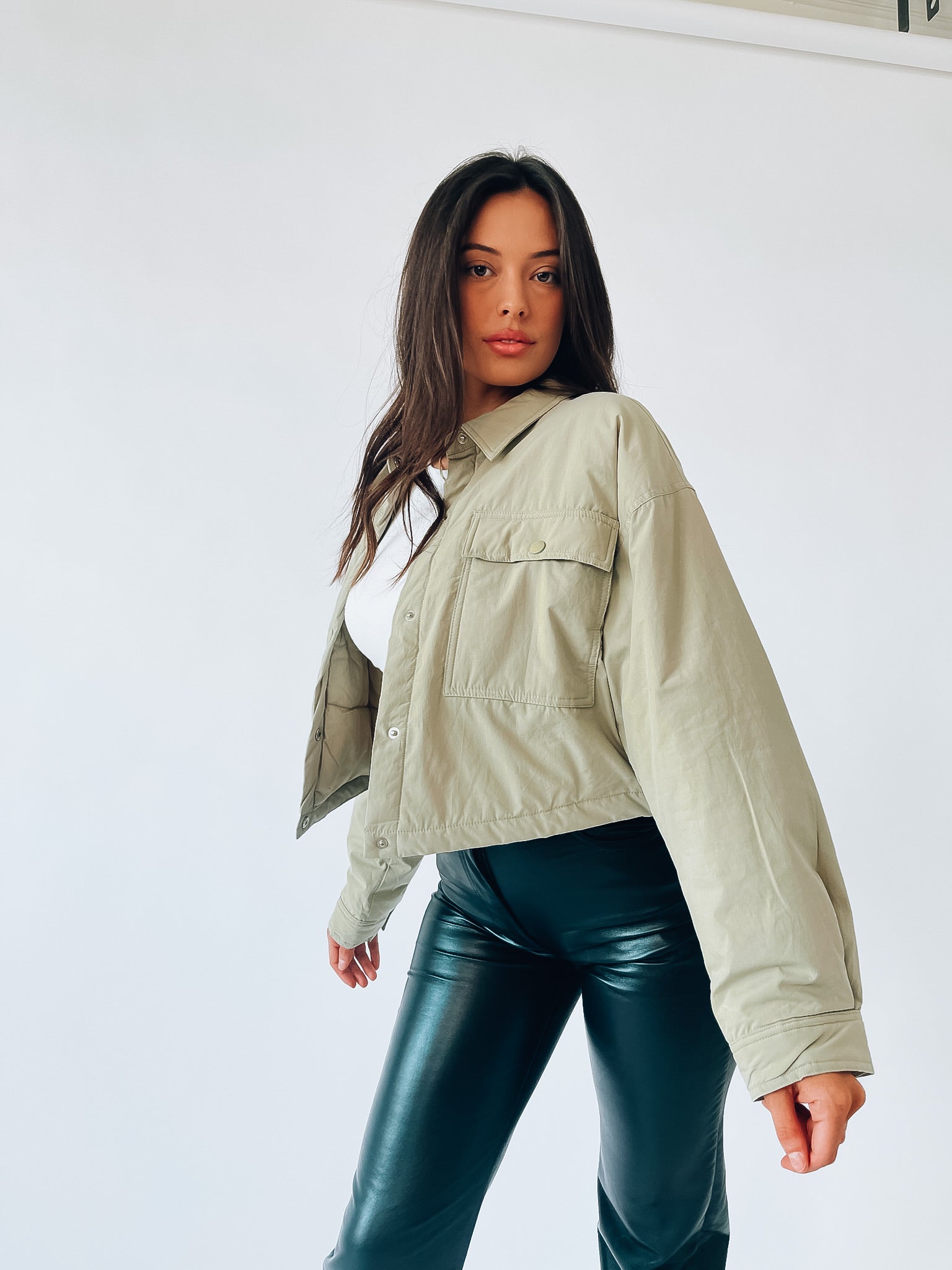 Paxton Sage Cropped Jacket