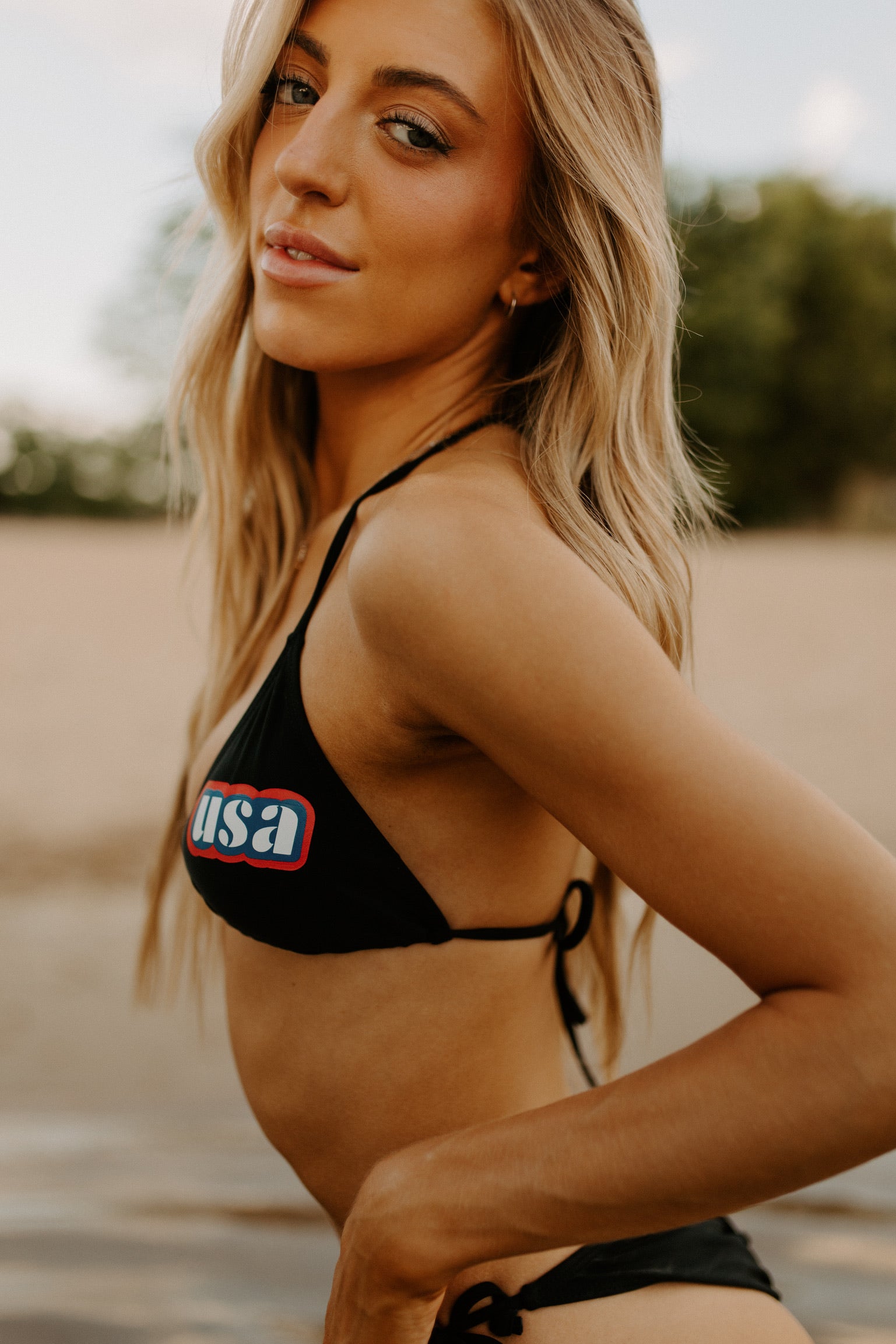 RESTOCKED :Born In The USA Triangle Bikini