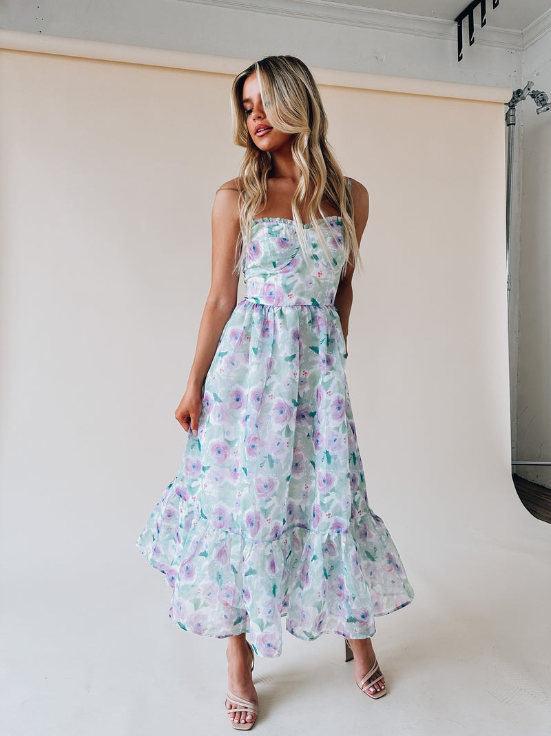 RESTOCKED :Sarah Floral Midi Dress