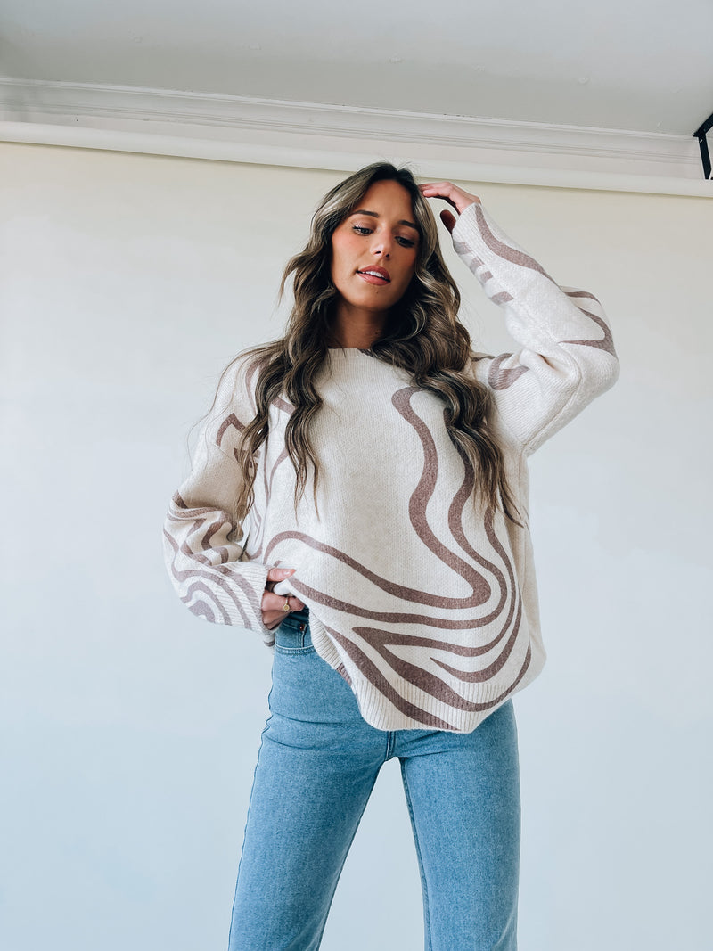 Wavy Oversized Cozy Sweater
