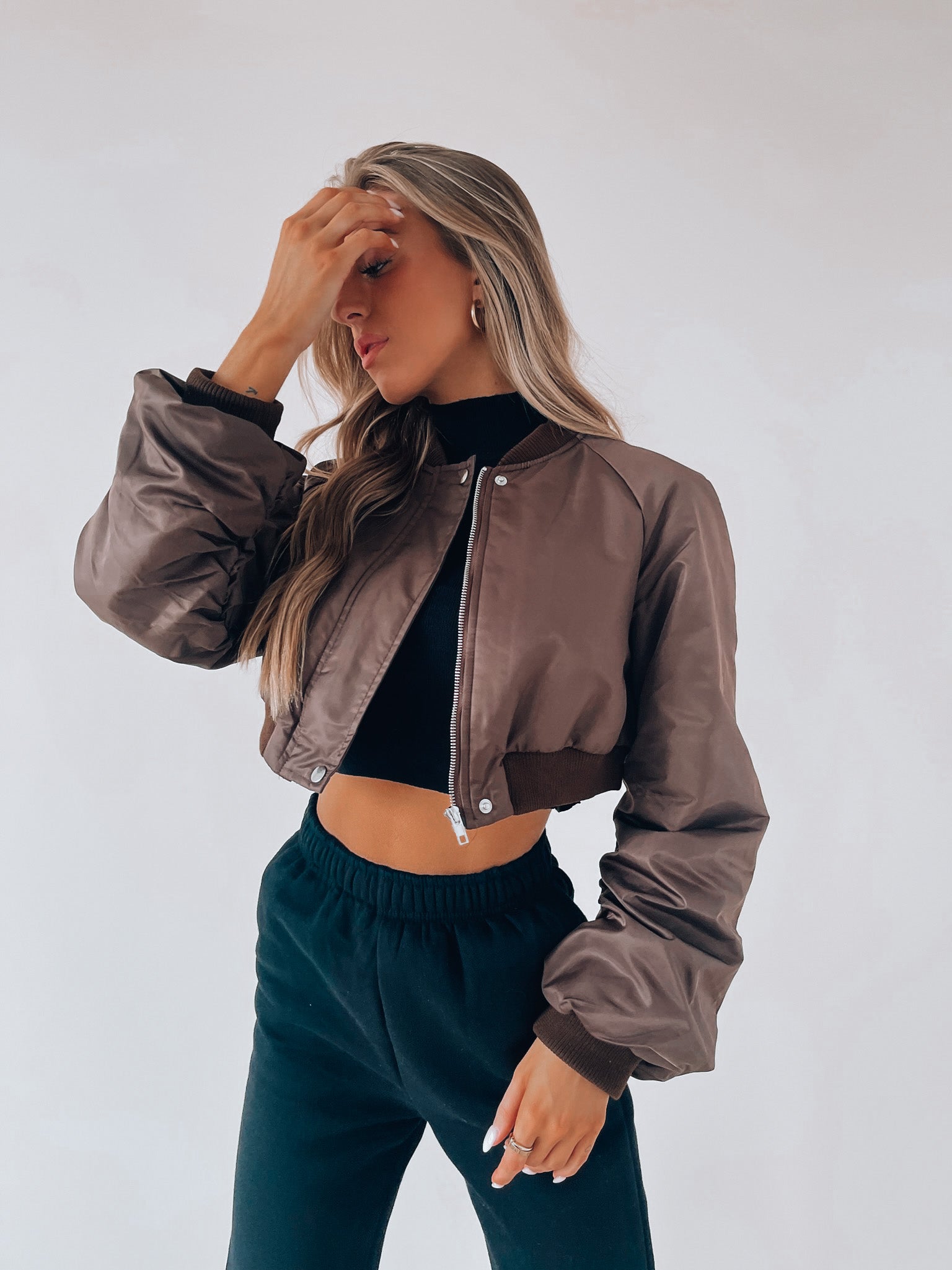 Kiandra Cropped Coco Bomber Jacket