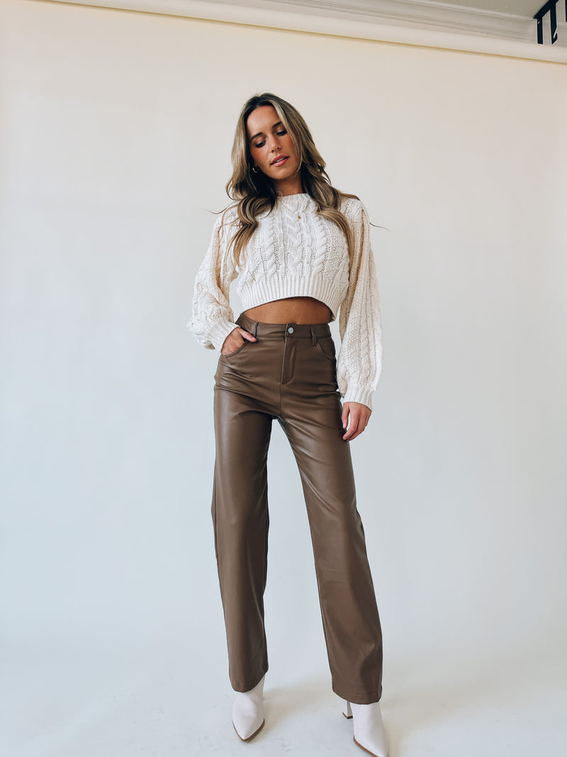 RESTOCKED: Haven High Waisted Pants In Latte