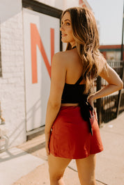 Stassi Red Leather Mini Skort