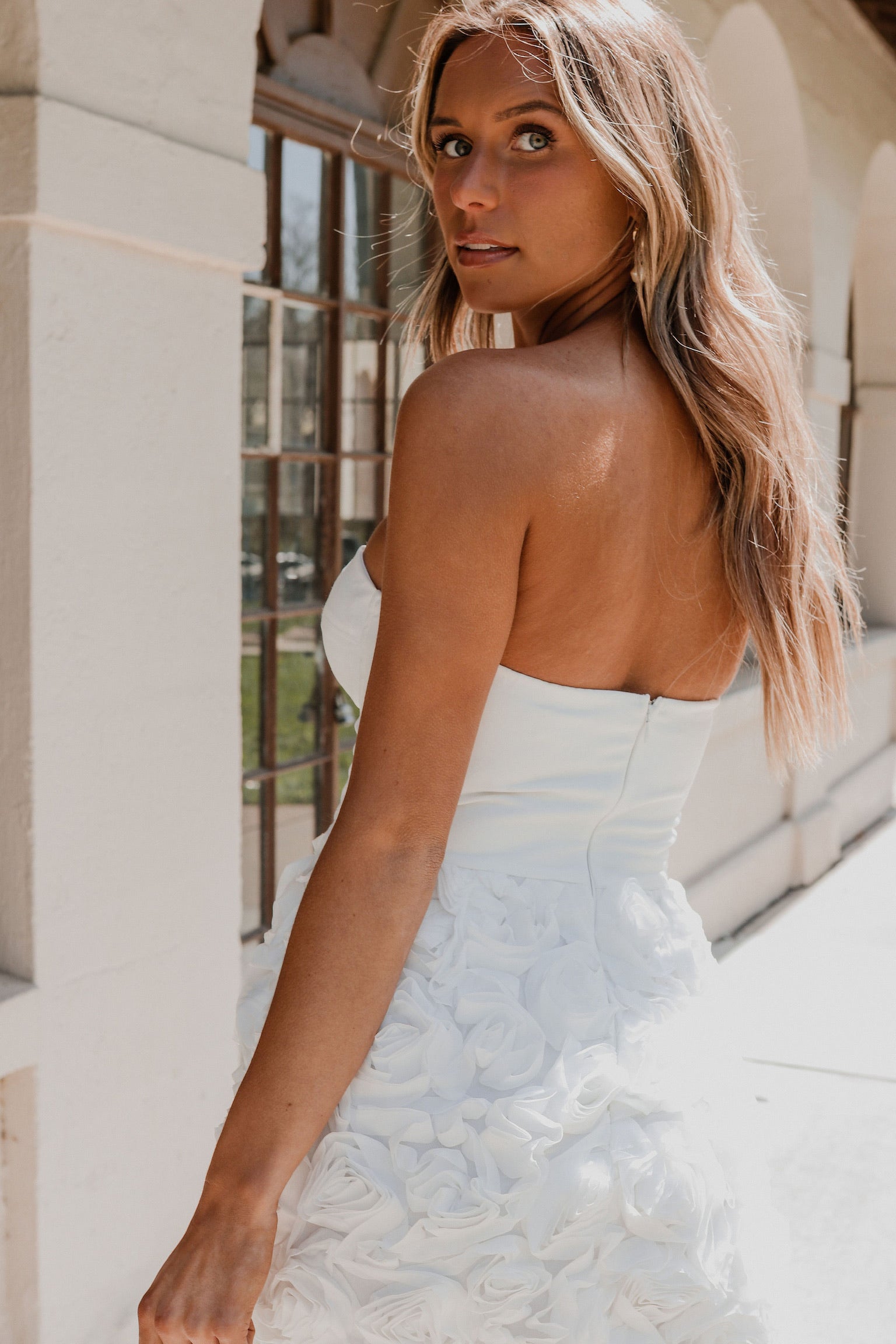 White Bridal Bliss Bustier Mini Dress