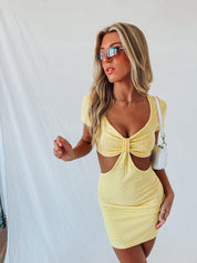 SALE :Day Date Cutout Dress In Yellow