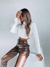 Adley Crop Turtleneck Sweater