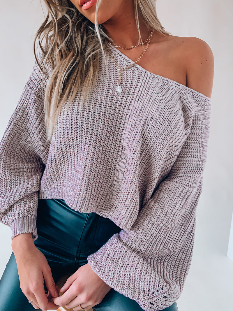 SALE: Light Lavender Remington Crop Sweater