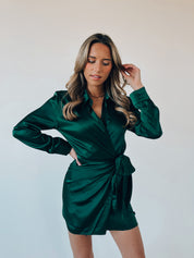 Tinsley Satin Wrap Dress