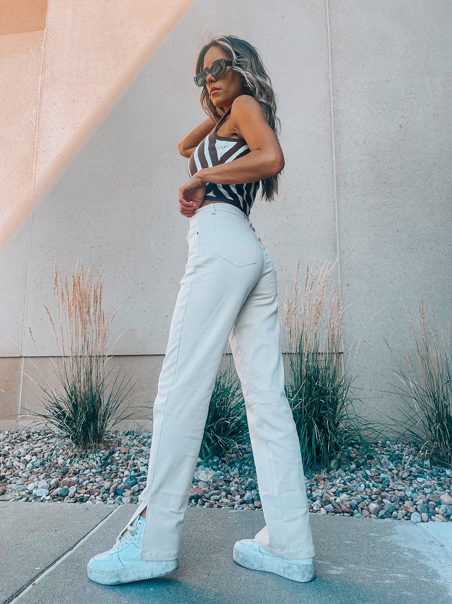 RESTOCKED: Beige Denim Straights
