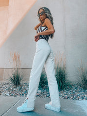 RESTOCKED: Beige Denim Straights