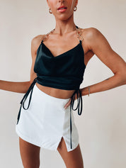 Aliza Gold Chain Halter Crop Top