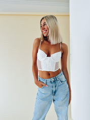 RESTOCKED :Aiden Mesh Cropped Corset Top