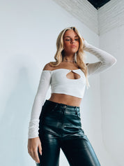 Tate Mesh Cropped Long Sleeve