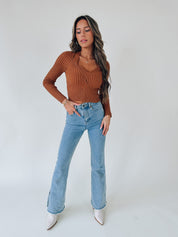 Toffee Knit Crop Top