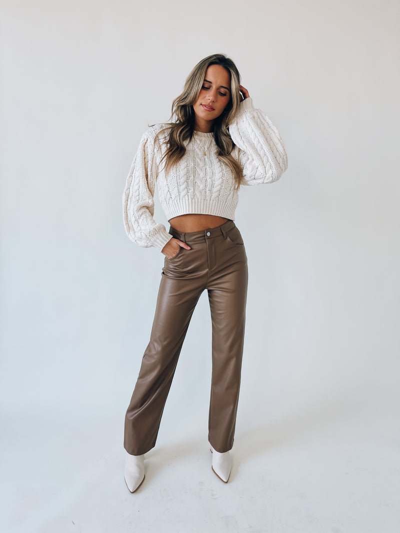 RESTOCKED: Haven High Waisted Pants In Latte