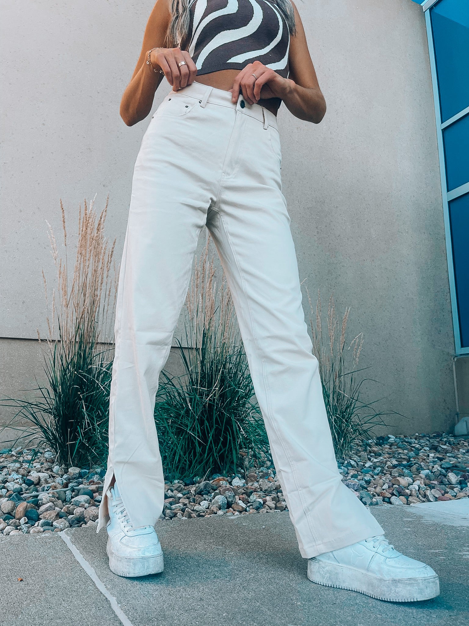 RESTOCKED: Beige Denim Straights
