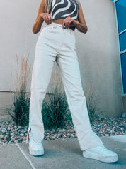RESTOCKED: Beige Denim Straights