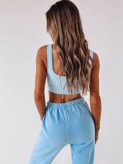 SALE :Tamy Baby Blue Cropped Tank