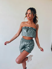 Alessia Leather Short Set