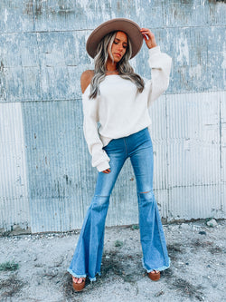 SALE: Distressed Bell Bottoms