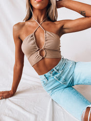 Mailey Criss Cross Halter Top