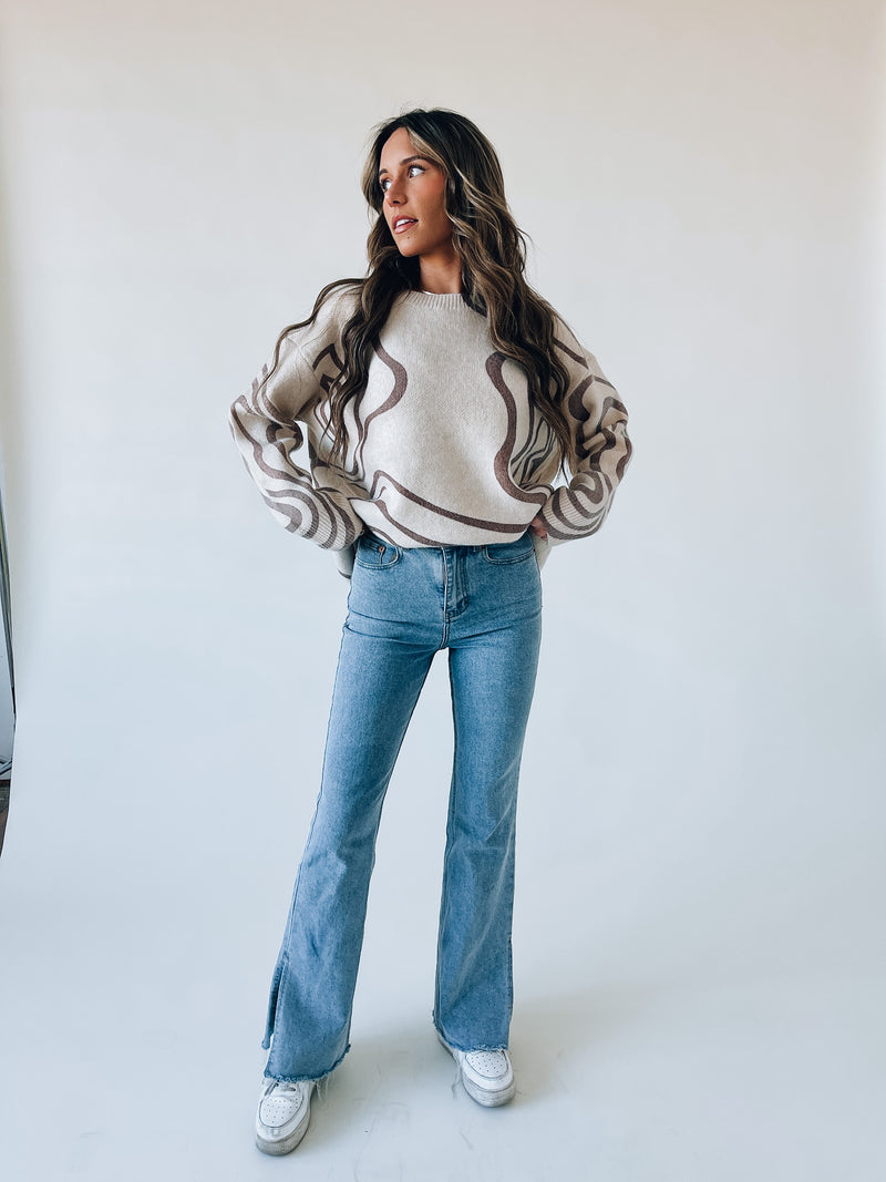 Wavy Oversized Cozy Sweater