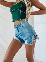 SALE : All In Chains Denim Shorts