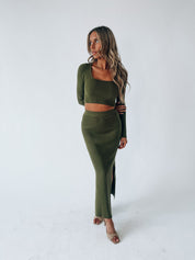 Nora Olive Midi Set