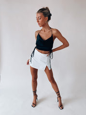 Aliza Gold Chain Halter Crop Top