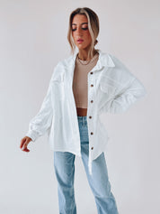 Jessika Button Down Ivory Shacket