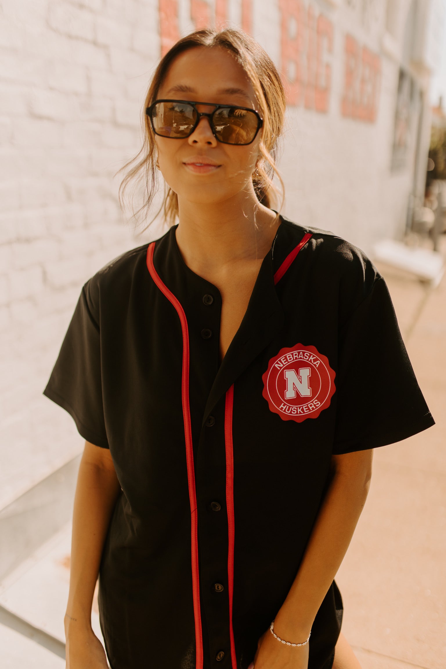 Husker Baseball Jersey In Black