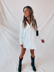 SALE :Ivory Tierra Silk Long Sleeve Dress