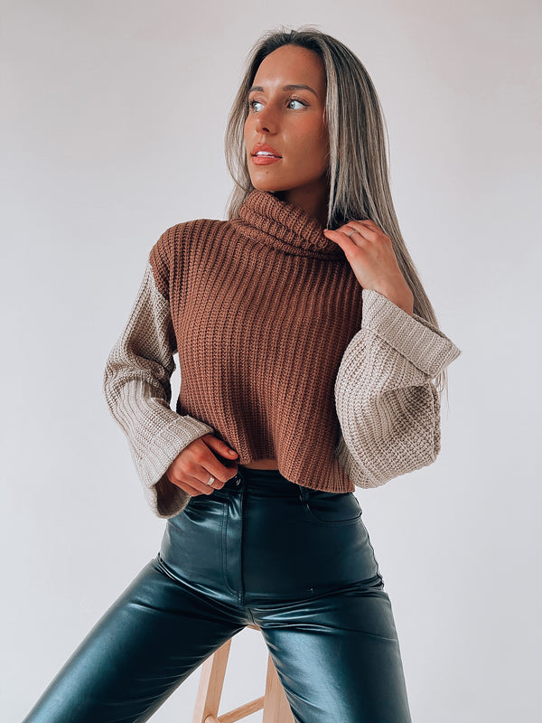SALE: Khari Color block Turtleneck Sweater