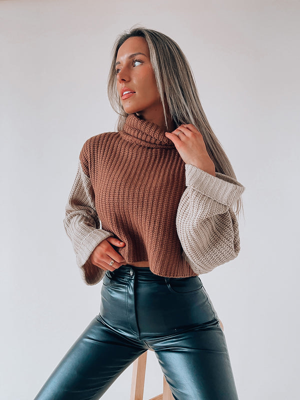 SALE: Khari Color block Turtleneck Sweater