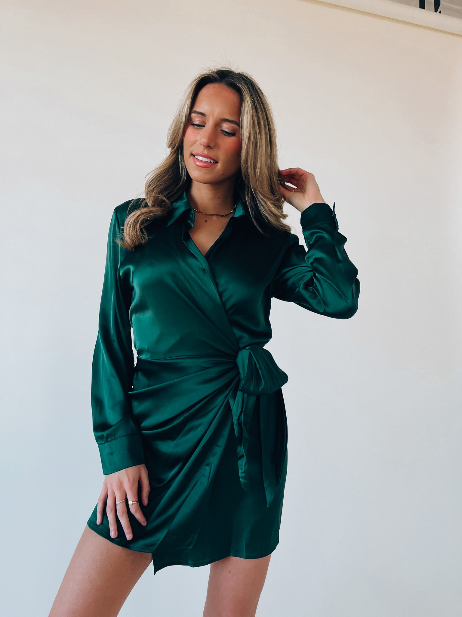 Tinsley Satin Wrap Dress