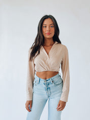 Analie Linen Cropped Top