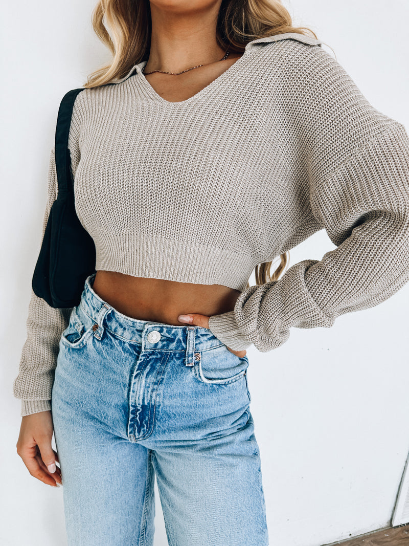 RESTOCKED :Kinsley Knitted Crop Sweater