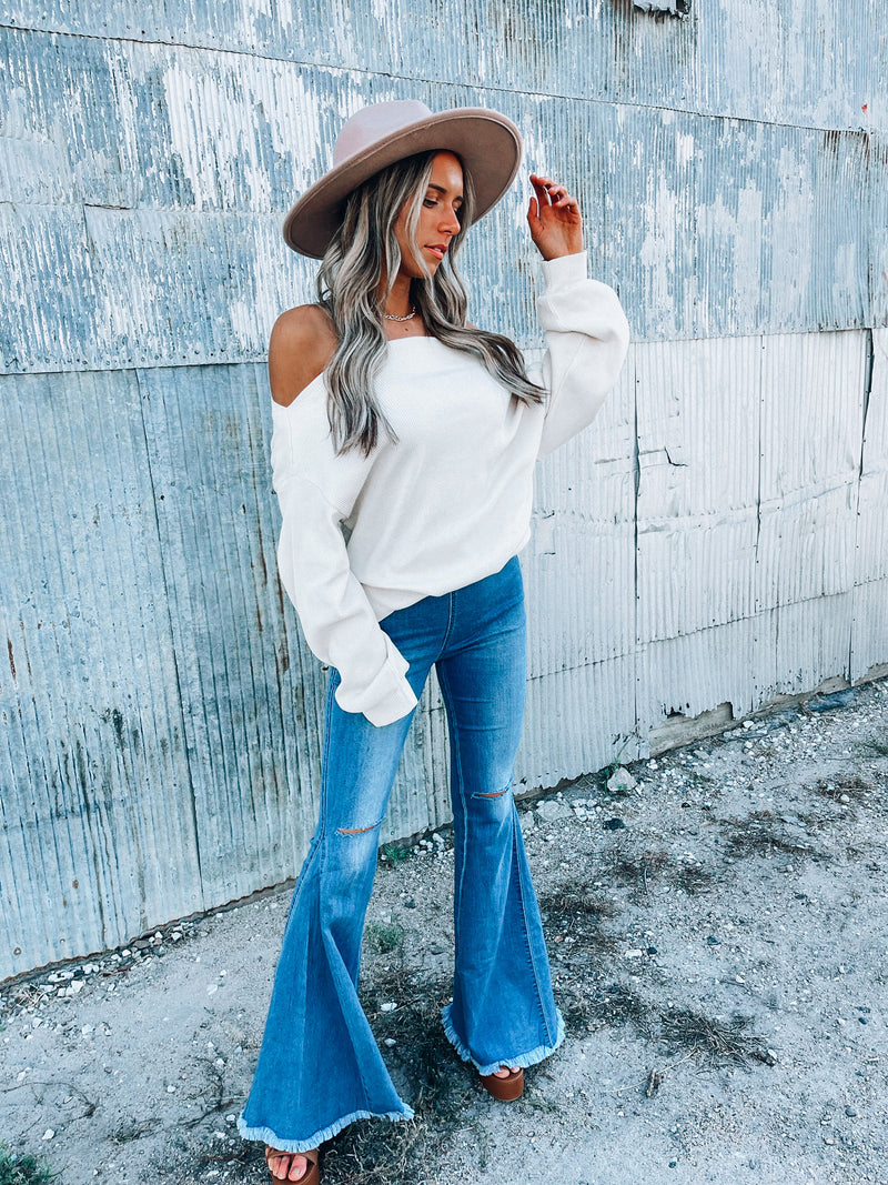 SALE: Distressed Bell Bottoms – Madida Clothing