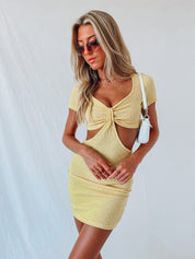 SALE :Day Date Cutout Dress In Yellow