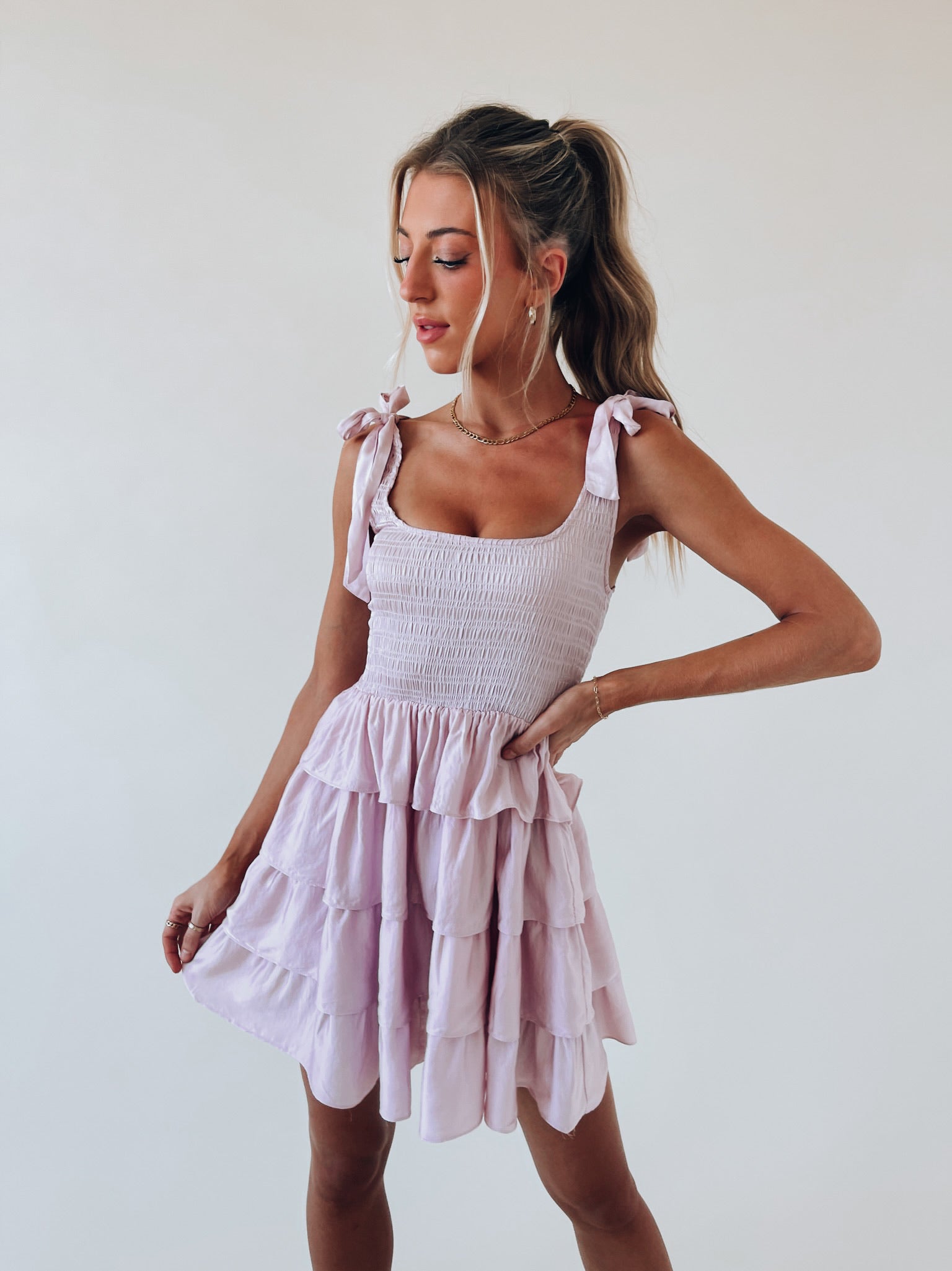 RESTOCKED: Saylor Tiered Mini Dress