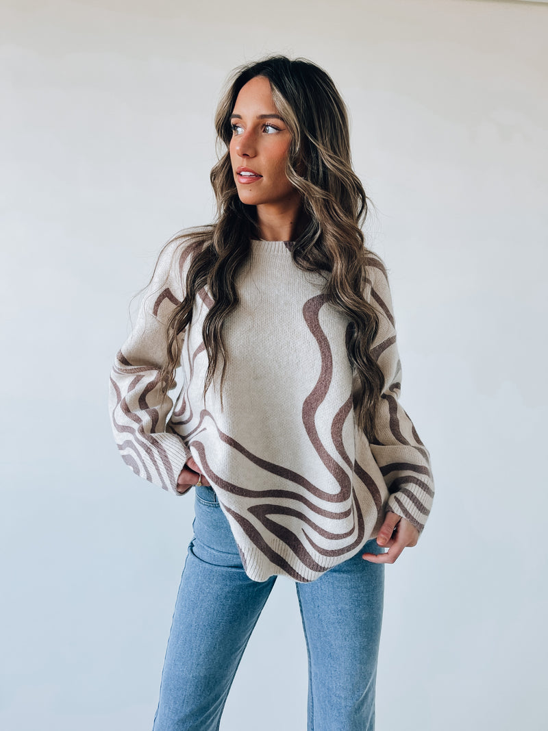 Wavy Oversized Cozy Sweater