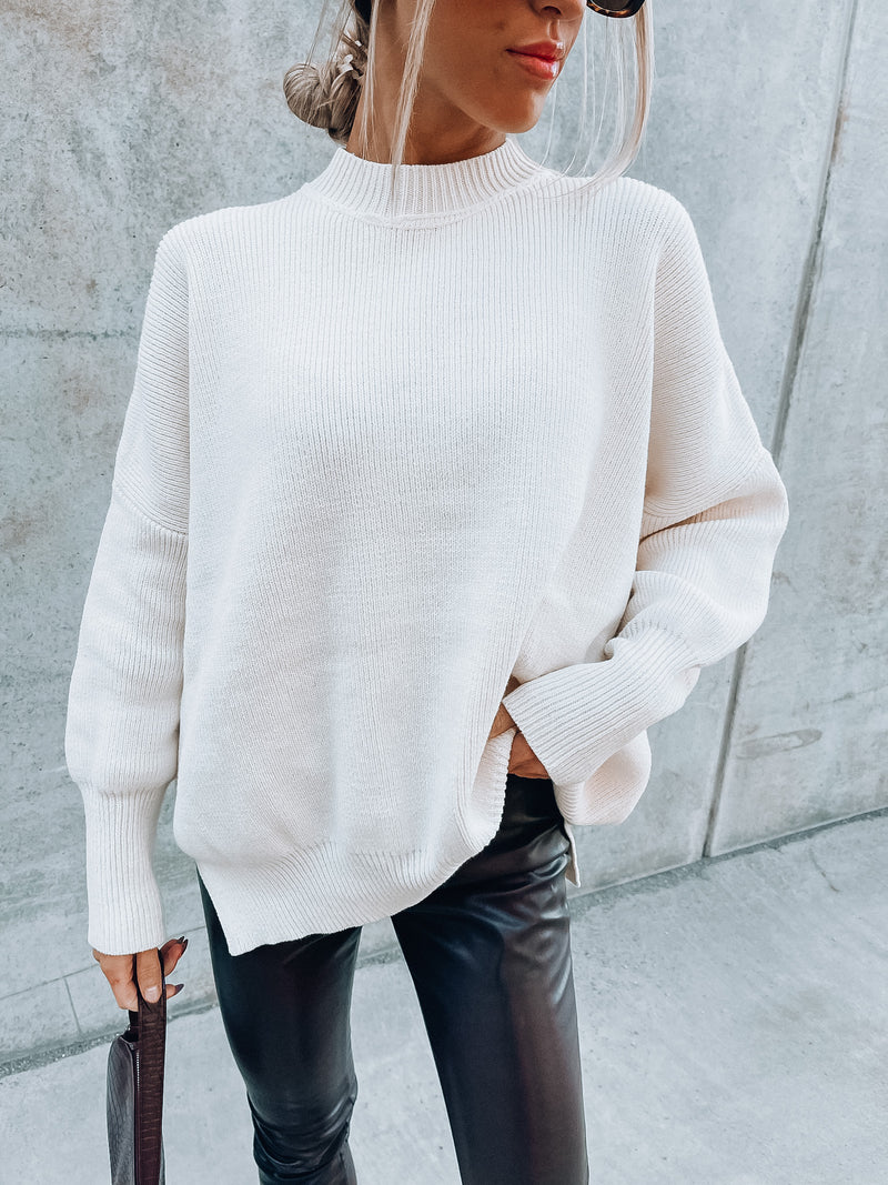 RESTOCKED: Fall Breeze Knit Sweater In White