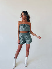 Alessia Leather Short Set