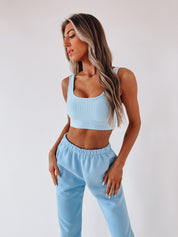 SALE :Tamy Baby Blue Cropped Tank