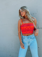 RESTOCKED :Carmen Multi Color Crochet Top