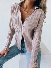Cadence Semi Sheer Button Down Top