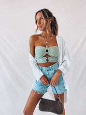 SALE : Sage Double Ring Tube Top