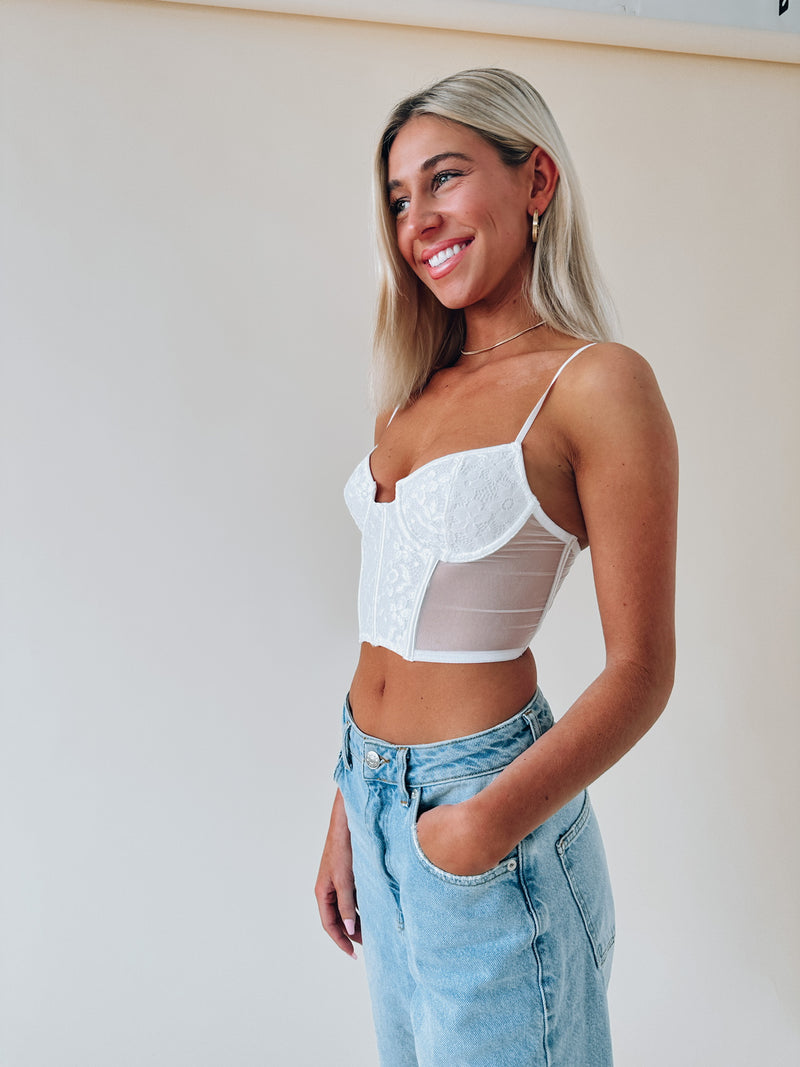 RESTOCKED :Aiden Mesh Cropped Corset Top