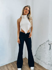 Sleeveless Turtleneck Crop Top